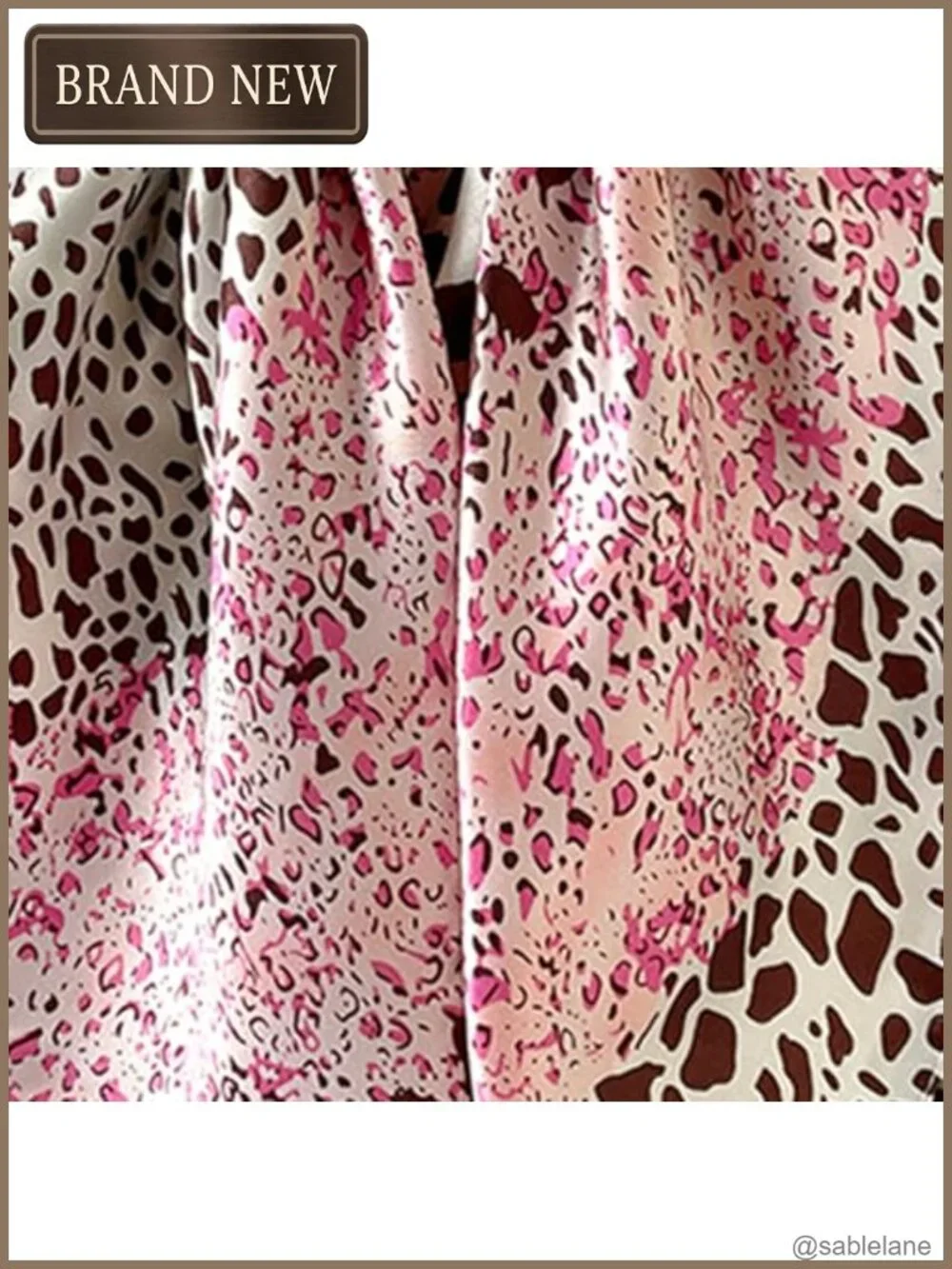 Silky Satin Large Square Scarf 35in Leopard Paisley Hair Wrapping Sleeping